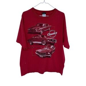 Vintage Ford GT Mustang Promo Graphic T Shirt Large Red Muscle Car 90s
